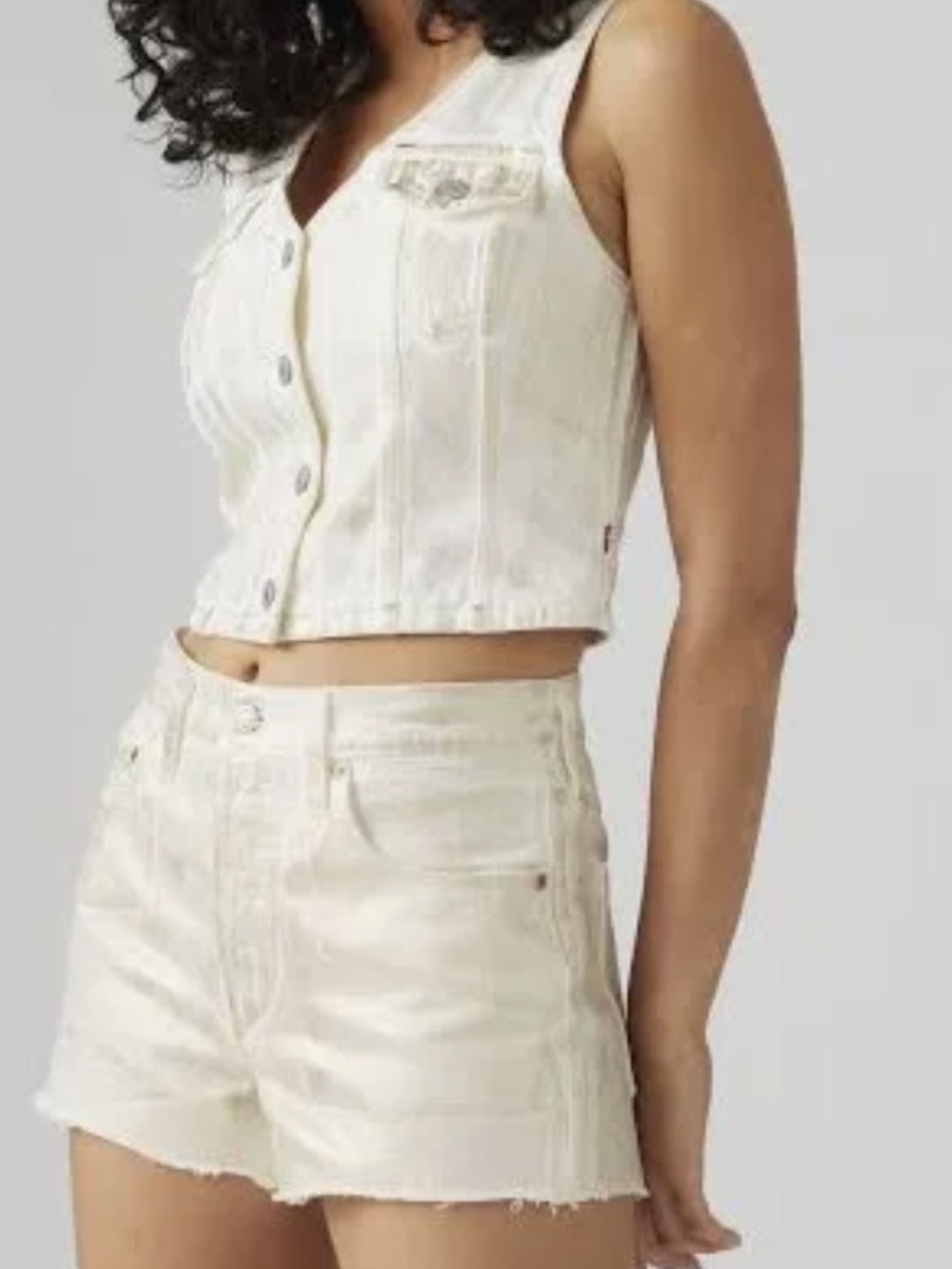 Levi's 501 Original High Rise Coated Metallic Golden White Denim Shorts Sz 30